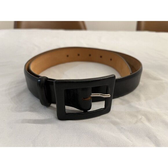 Womans Leather Black Belt Roberto Piccinetti Made in Italy XL EUC - Picture 1 of 8